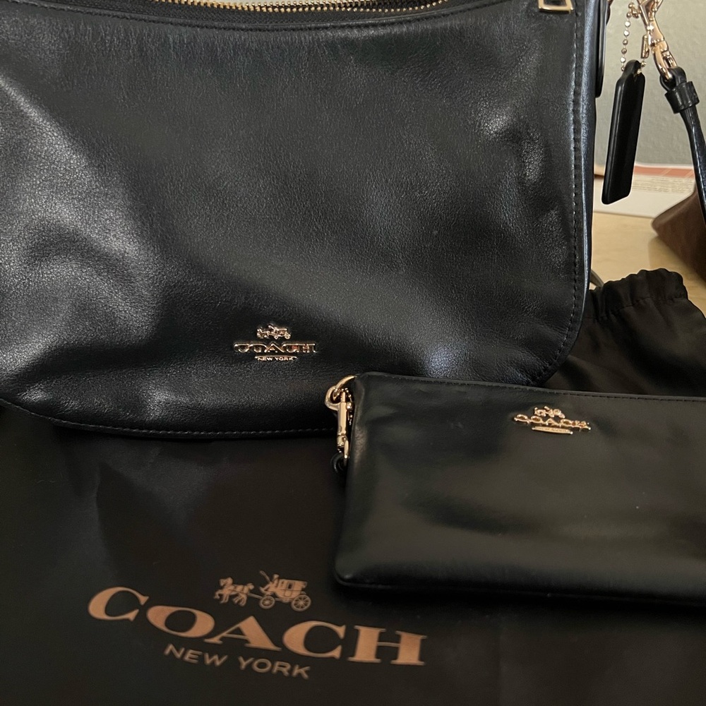 Black Coach purse with wallet